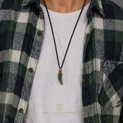 Амулет клык волка из  нефрита