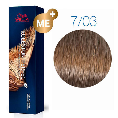 Wella Koleston Pure Naturals 7/03 (Блонд натуральный золотистый Осенняя листва) - Стойкая краска для волос