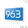 Номер на дверь 963, табличка на дверь для офиса, квартиры, кабинета, аудитории, склада, голубая 120х70 мм, Айдентика Технолоджи