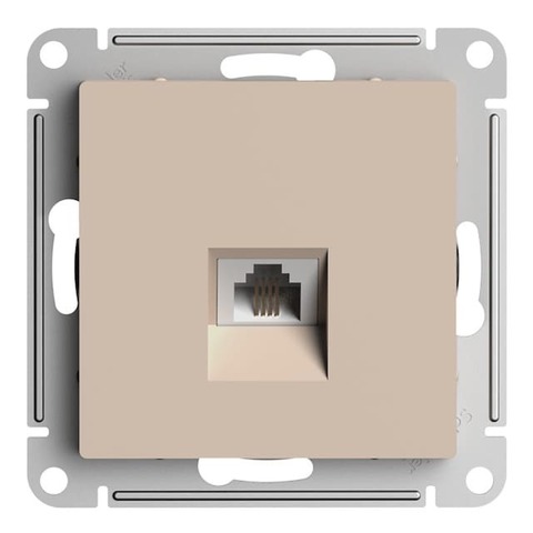 Розетка телефонная RJ11. Цвет Песочный. Schneider Electric AtlasDesign. ATN001281