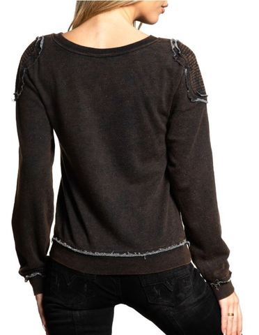 Affliction | Пуловер женский WILDFLOWER DAZE Brown AW22092I коричневый спина