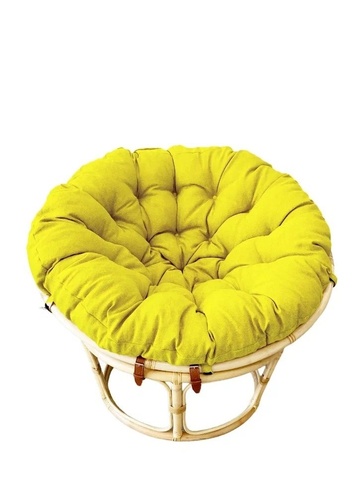 Кресло Papasan из натурального ротанга с подушкой (115*100*85 см) - Натуральный - купить 1