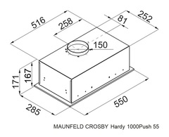 Вытяжка Maunfeld CROSBY HARDY 1000Push Inox