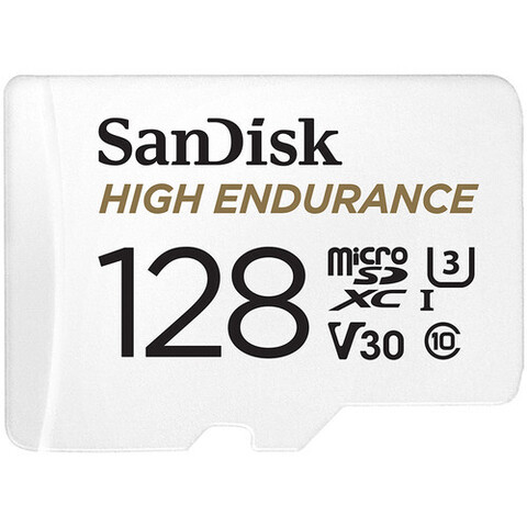 Карта памяти SanDisk 128GB High Endurance microSDHC + SD Adapter White