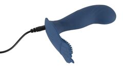 Синий вибростимулятор простаты Vibrating Butt Plug - 11,7 см. - 
