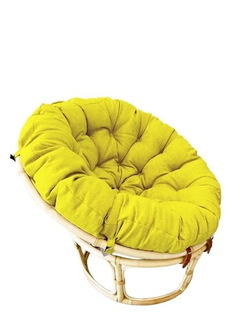 Кресло Papasan из натурального ротанга с подушкой (115*100*85 см) - Натуральный - купить 2
