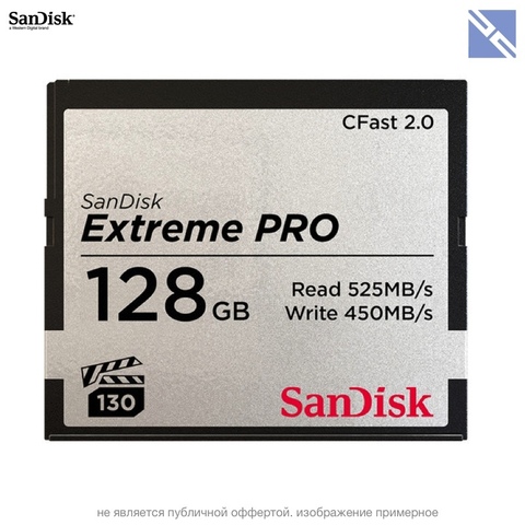 Карта памяти SanDisk 128GB Cfast 2.0 Extreme Pro 525MB/s VPG130