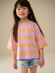 Футболка для девочки Next E44-430, Оранжевый, Сиреневый