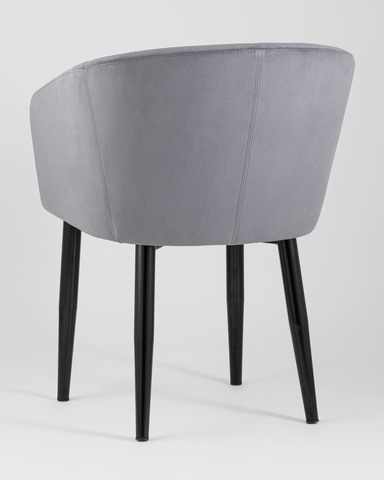 Кресло Ральф велюр серый, дизайнерские для дома кухни со спинкой с подлокотниками 79см. 60см. 61см. металл
