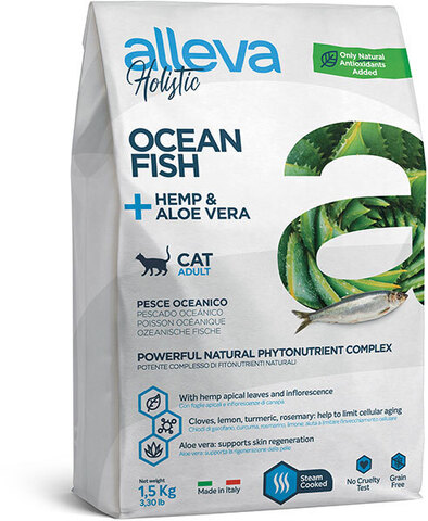 Alleva Holistic Cat Ocean Fish + Hemp & Aloe vera, сухой (10 кг)