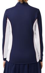 Женская теннисная куртка Lacoste Slim Fit Quarter-Zip Sweatshirt - navy blue/white