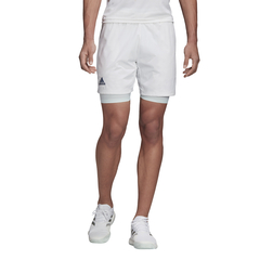 Шорты теннисные Adidas 2in1 Short Heat Ready 7in - white/tech indigo