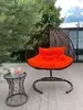 Подвесное кресло-кокон FISHT коричневое, оранжевая подушка (Laura Outdoor)