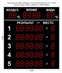 Табло для плавания Импульс 713-D13x8-L5xD13x7-T-T2