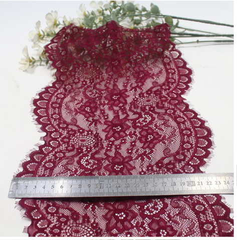 Кружево эластичное бордо 22 см