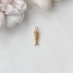 Подвеска Скелет рыбки 18*6 мм, позолота, П156