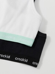 набор майка-топ  для девочки  К 1196-2уп/белый,черный