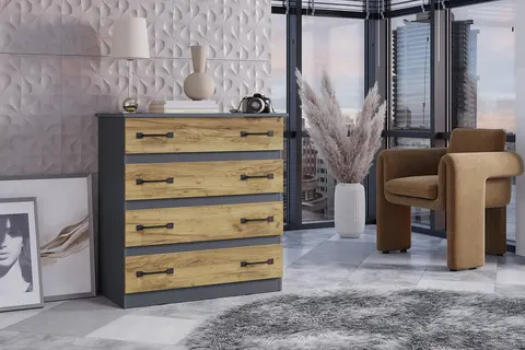 Комод Лофт графит / крафт