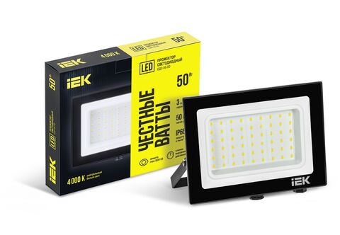 Прожектор СДО 06-50 светодиодный черный IP65 4000K IEK