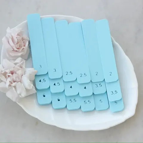 Ограничитель толщины для раскатки полимерной глины, набор, цвет голубой, ФТ029