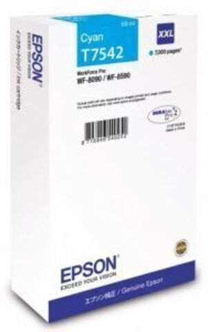 Картридж T7542 голубой XXL для Epson WorkForce Pro WF-8090DW/8590DWF(7K)