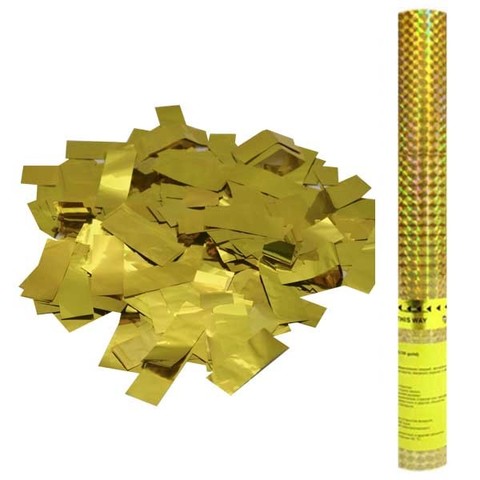 Пневмохлопушка в пластиковой тубе Золотое конфетти 60см