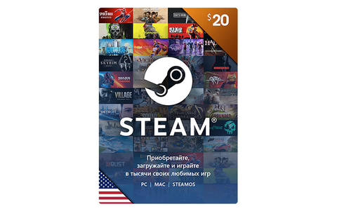 Карта оплаты Steam 20 USD USA [Цифровая версия] (для ПК, цифровой код доступа)
