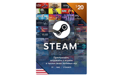 Карта оплаты Steam 20 USD USA [Цифровая версия] (для ПК, цифровой код доступа)