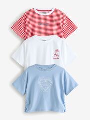 Футболка для девочки Next E44-339, 3 шт., Красный, Белый, Голубой
