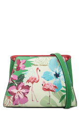 1813 FD кожа зеленый/фламинго  (сумка женская)
