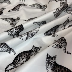 Ткань плашевка кошки монохром 3030