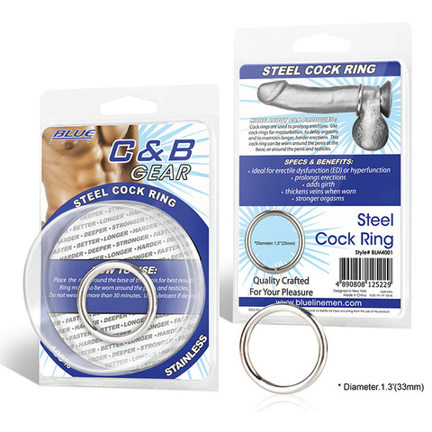 Стальное эрекционное кольцо STEEL COCK RING - 3.5 см. - BlueLine BLM4001