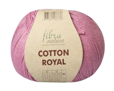 Пряжа Fibra Natura Cotton Royal 713 розовый (уп. 5 мотков)