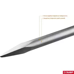 ЗУБР БУРАН, 600 мм, HEX 30, пикообразное зубило (29375-00-600)