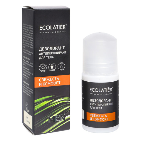 EO Laboratorie ECOLATIER MEN Дезодорант-антиперспирант для тела мужской Свежесть и комфорт, 50мл