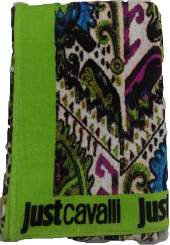 Полотенце пляжное 100x180 Just Cavalli зеленое с черным