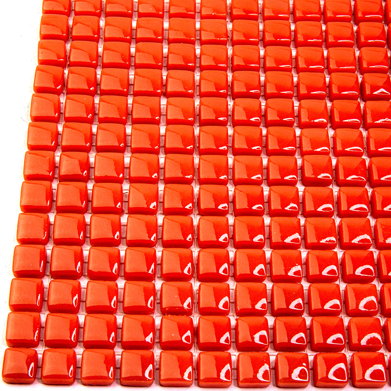 W-16 Стеклянная мозаика Natural Flex красный квадрат глянцевый