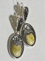 Аист (серьги из серебра)