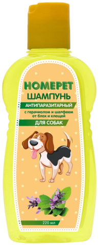 Homepet шампунь для собак антипаразитарный с гераниолом и шалфеем от блох и клещей 220 мл