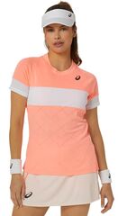 Женская теннисная футболка Asics Game Short Sleeve Top - sun coral