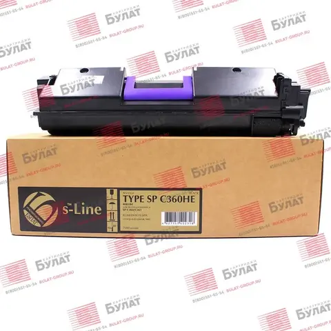Тонер-картридж БУЛАТ s-Line SPC360HE (408184) для Ricoh Aficio SP C360 (Чёрный, 7000 стр.)