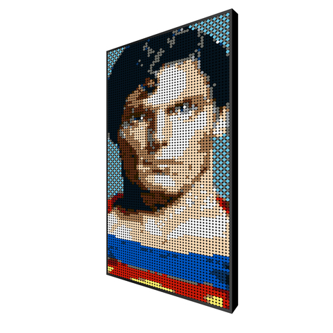 Большой набор для творчества Wanju pixel ART картина мозаика пиксель арт - Супермен Человек из стали Superman Man of Steel 5094 детали круглые M0108
