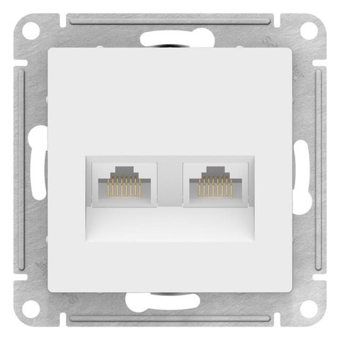 Розетка двойная компьютерная RJ45+RJ45, кат.5е. Цвет Лотос. Schneider Electric AtlasDesign. ATN001385