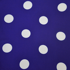 Ткань плательная Кашибо белый горох на синем, d 3,8 см