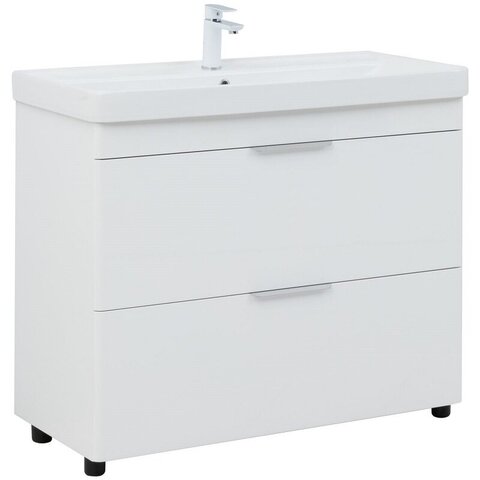Aquanet 339257 Тумба Ирис new 100 напольная 2 ящ. цв.белый глянец (339257)