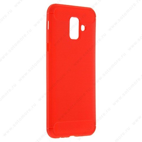 Накладка Carbon 360 силиконовая для Samsung Galaxy A6 A600 2018 красный
