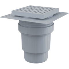 APV11 150*150/110,  решетка серая, подводка прямая, гидрозатвор - мокрый