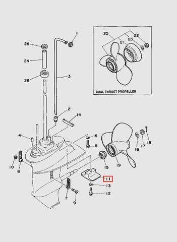 Анод  для лодочного мотора T15, OTH 9,9 SEA-PRO (17-11)