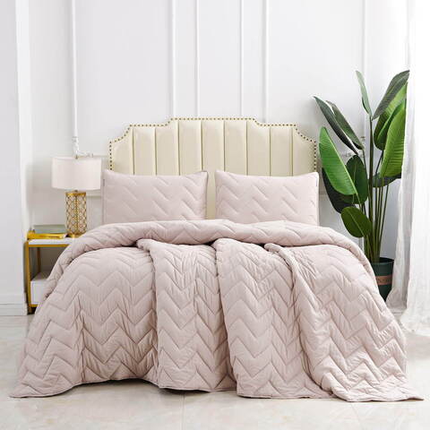 Покрывало 230х250 и 2 наволочки 50х70 Sofi De MarkO Робби светло-бежевое