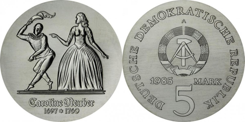 5 марок 225 лет со дня смерти Каролины Нойбер 1985 год